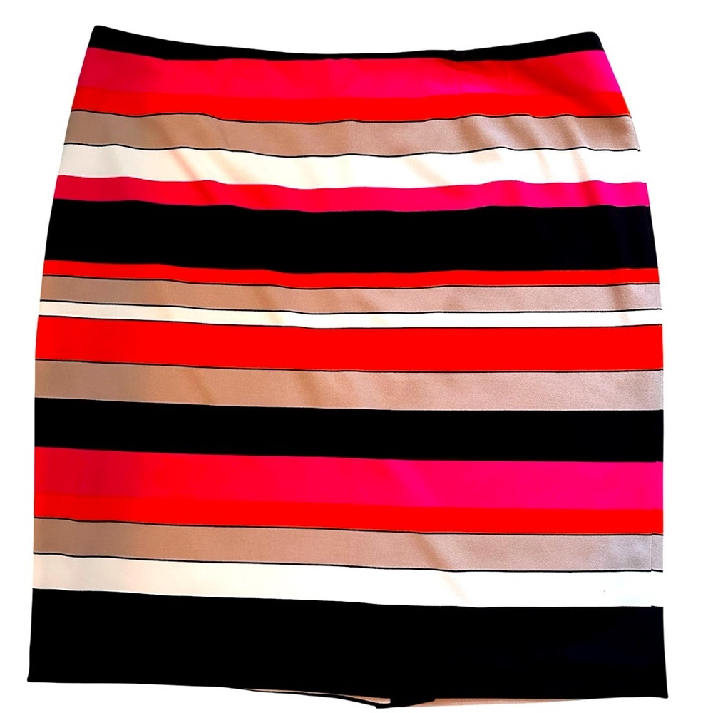 Kasper Skirt Stripes Tangerine Bright Loud Career Size 18